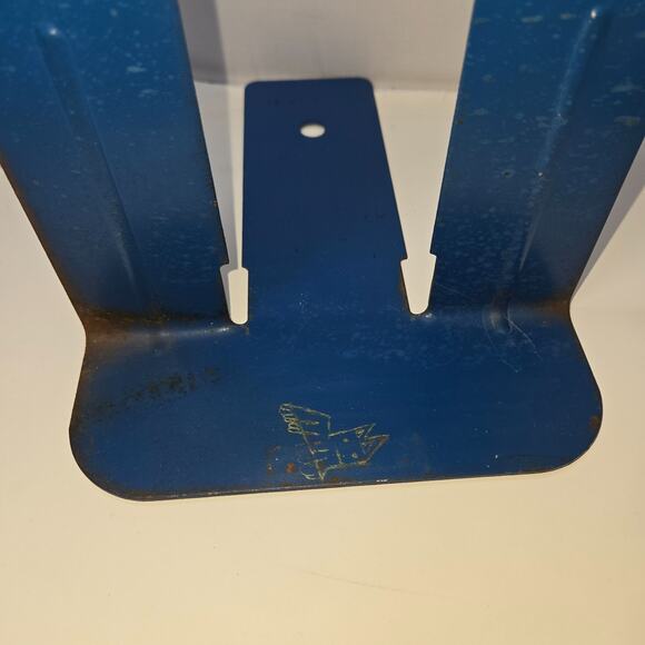 WT Rogers Greek Key Art Deco Bookends 7 Total Red Blue Grey 6" W x 8" H Vintage - Picture 6 of 16